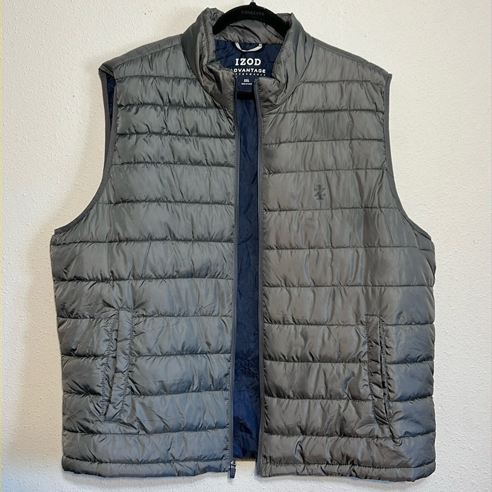 IZOD Men’s Advantage Performance Grey Puffer Vest Size XXL
